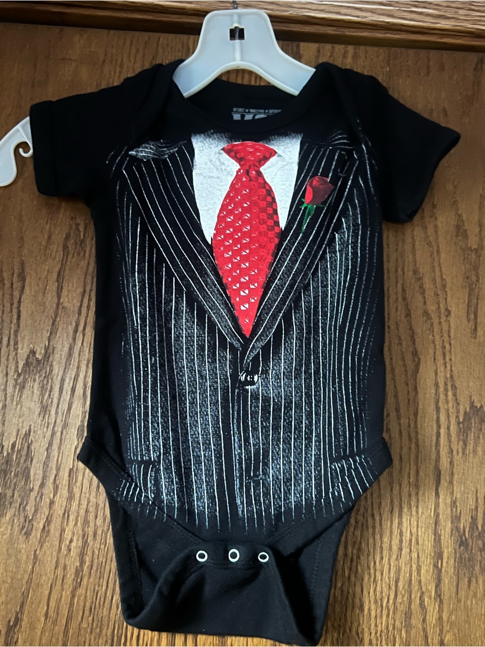 Shirts black classic tuxedo graphic baby bodysuit 18month